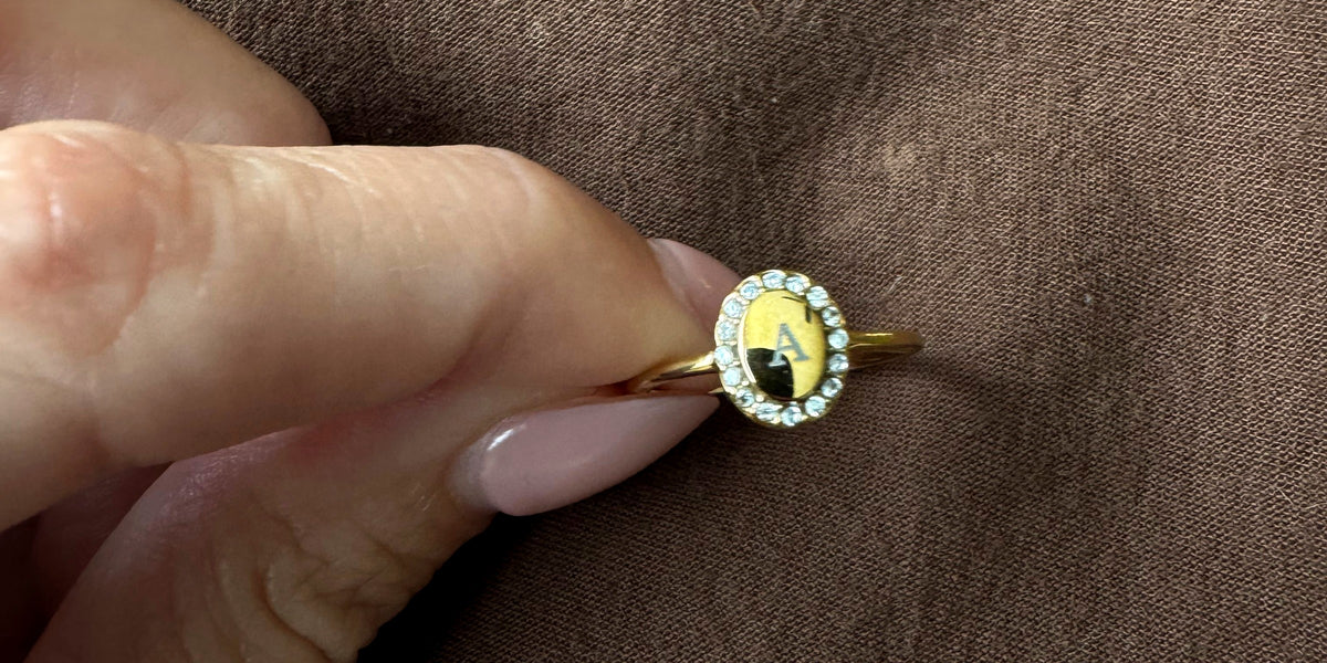 Engravable ring in hand